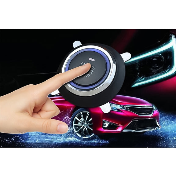 Smart Car Switch Car Engine Start Stop Switch Car Push Start Switch, with RFID Alarm System, Blue Light