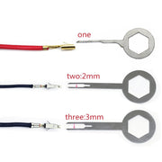 3 PCS Auto Car Rubberized Plug Circuit Board Wire Harness Terminal Extraction Pick Connector Crimp Pin Back Needle Remove Tool (Black)