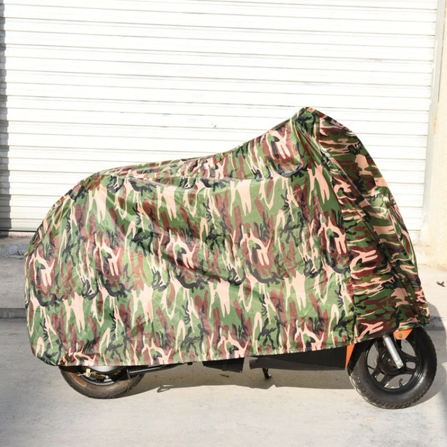 190T Polyester Taffeta All Season Water-resistant Sun Motorcycle Mountain Bike Cover Dust & Anti-UV Outdoor Camouflage Bicycle Protector, Size: L