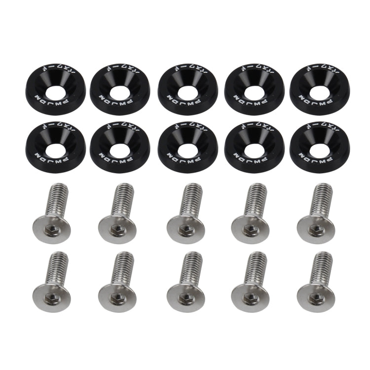 10 PCS Car Modified Screw Gaskets Bodywork Stainless Steel Gasket Bolts, Diameter: 19mm(Black) - Nuts & Bolts by PMC TechLife | Online Shopping South Africa | PMC TechLife | Buy Now Pay Later Mobicred