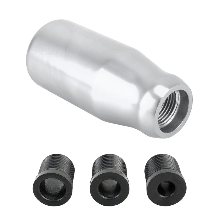 Universal Car Modified Gear Shift Knob Solid Color Smooth Auto Transmission Shift Lever Knob with Three Rubber Covers(Silver) - Shift Knob by PMC TechLife | Online Shopping South Africa | PMC TechLife | Buy Now Pay Later Mobicred