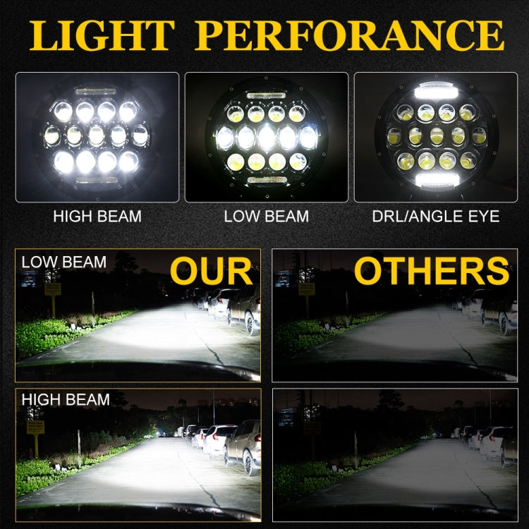 2 PCS 7 inch DC10-48V 36W 6000K Harley Motorcycle Headlight with 12 SMD-5630-LED Lamps and 12 Crystal Lamp Beads(White Light) - Work Lights by PMC TechLife | Online Shopping South Africa | PMC TechLife | Buy Now Pay Later Mobicred