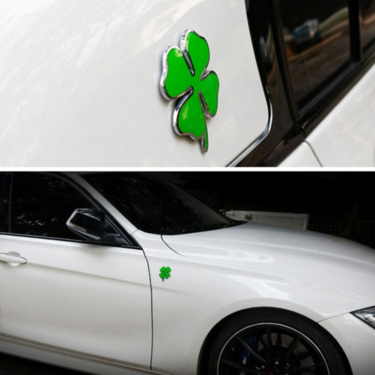 Four Leaf Clover Herb Luck Symbol Badge Emblem Labeling Sticker Styling Car Dashboard  Decoration, Size: 7.5*6cm - 3D Metal Sticker by PMC TechLife | Online Shopping South Africa | PMC TechLife