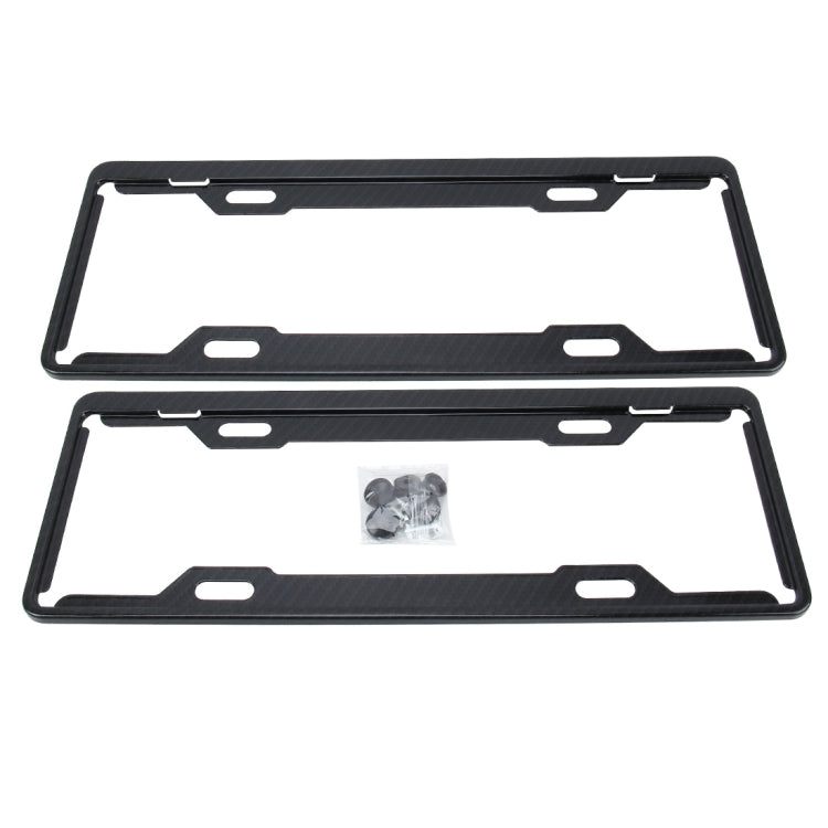 2 PCS Carbon Lead License Plate Frame Simple and Beautiful Car License Plate Frame Holder Universal License Plate Holder(Black) - License Plate Covers & Frames by PMC TechLife | Online Shopping South Africa | PMC TechLife | Buy Now Pay Later Mobicred