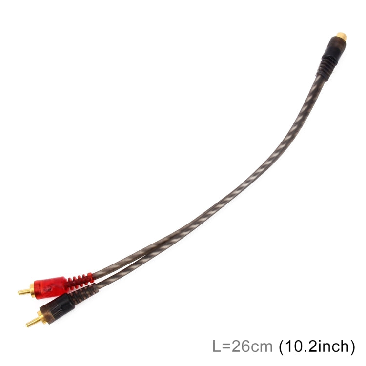 Car AV Audio Video 1 Female to 2 Male Copper Extension Cable Wiring Harness, Cable Length: 26cm - DIY Cables by PMC TechLife | Online Shopping South Africa | PMC TechLife | Buy Now Pay Later Mobicred