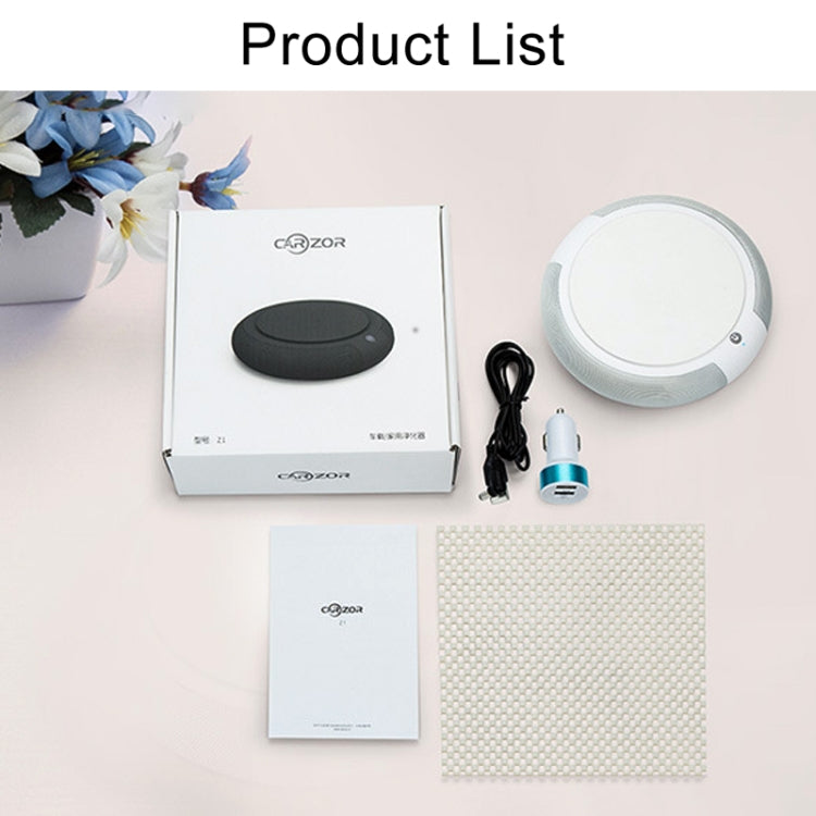 CARZOR Z1 2W USB Car Air Purifier Negative Ions Air Cleaner(White) - Air Purifier by PMC TechLife | Online Shopping South Africa | PMC TechLife | Buy Now Pay Later Mobicred
