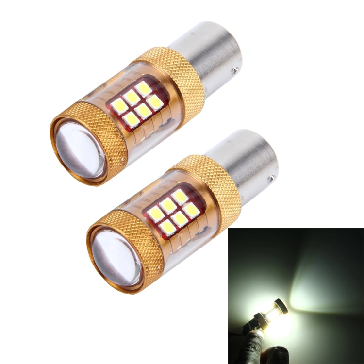 2 PCS 1156/BA15S 15W 1300LM 6500K 28 SMD-3030 LED Car Brake Lights Turn Light, DC 12V(White Light) - Brake Lights by PMC TechLife | Online Shopping South Africa | PMC TechLife | Buy Now Pay Later Mobicred
