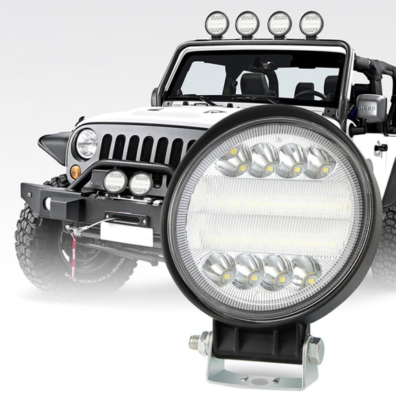2 PCS 4 inch 15W Spot / Flood Light White Light Round-Shaped Water-resistant Car SUV Work Lights Spotlight LED Bulbs, DC 9-30V