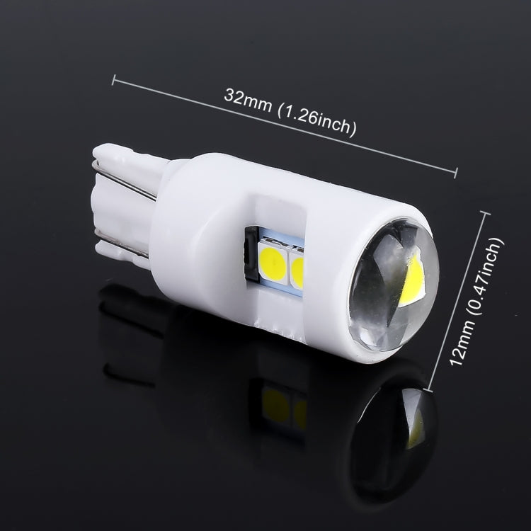2 PCS T10 / W5W / 194 DC 12V 1.2W 6LEDs SMD-3030 Car Reading Lamp Clearance Light, with Projector Lens Light(White Light) - Clearance Lights by PMC TechLife | Online Shopping South Africa | PMC TechLife | Buy Now Pay Later Mobicred
