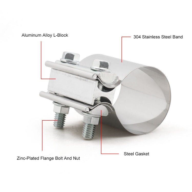 4 inch Car Turbo Exhaust Downpipe Stainless Steel Lap Joint Band Clamp - Booster Cable & Clip by PMC TechLife | Online Shopping South Africa | PMC TechLife | Buy Now Pay Later Mobicred