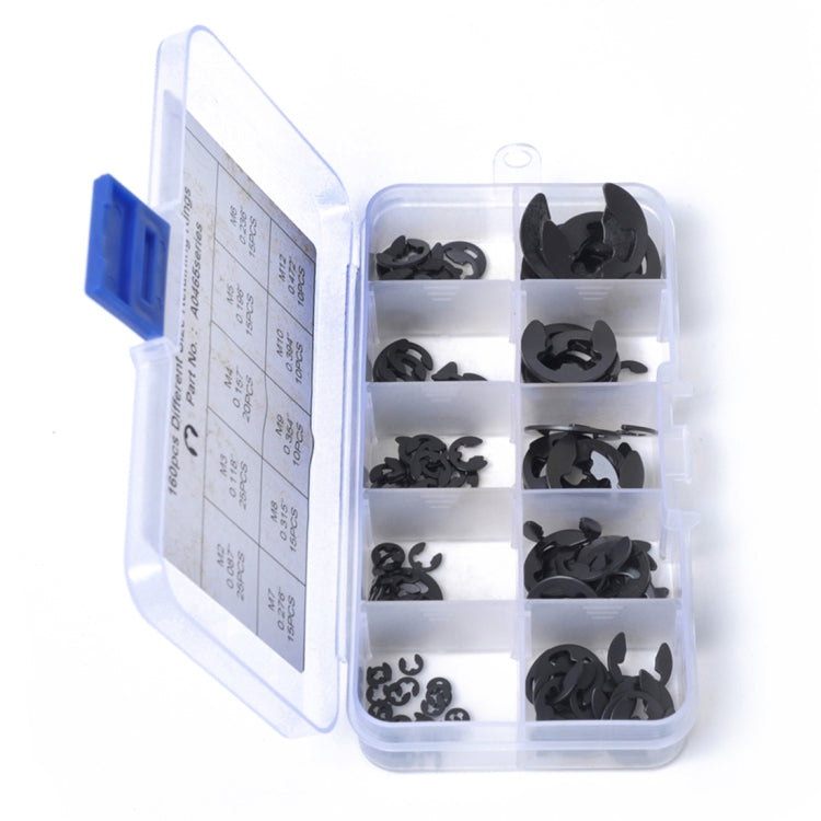 160 PCS Car E Shape Circlip Snap Ring Assortment Retaining Rings - Engine Fittings by PMC TechLife | Online Shopping South Africa | PMC TechLife | Buy Now Pay Later Mobicred