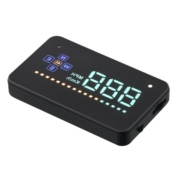 A2 HUD 3.5 inch HD GPS Car Head Up Display, Speed & Over Speed Alarm, Compass, Freely Switch Between Kilometers and Miles(Black)