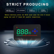 A2 HUD 3.5 inch HD GPS Car Head Up Display, Speed & Over Speed Alarm, Compass, Freely Switch Between Kilometers and Miles(Black)