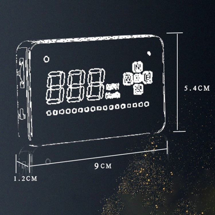 A2 HUD 3.5 inch HD GPS Car Head Up Display, Speed & Over Speed Alarm, Compass, Freely Switch Between Kilometers and Miles(Black)