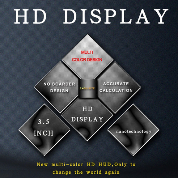 A2 HUD 3.5 inch HD GPS Car Head Up Display, Speed & Over Speed Alarm, Compass, Freely Switch Between Kilometers and Miles(Black)