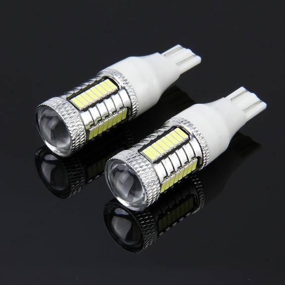 2 PCS T15 10W 650 LM 6000K Car Auto Brake Light Clearance Light Backup Light with 1 Lamps and 32 SMD-4014 LED Lamps, DC 12V(White Light)