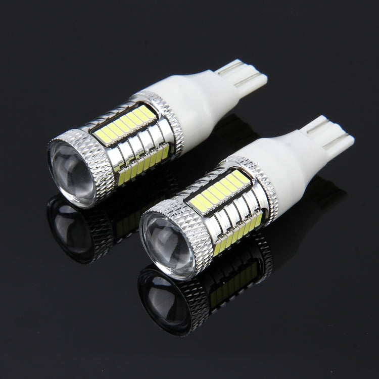 2 PCS T15 10W 650 LM 6000K Car Auto Brake Light Clearance Light Backup Light with 1 Lamps and 32 SMD-4014 LED Lamps, DC 12V(White Light)