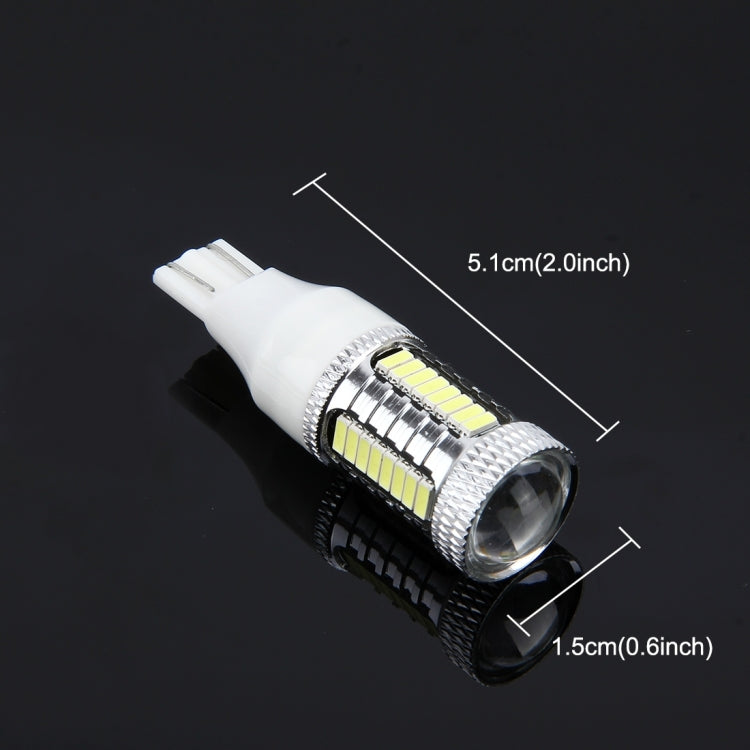 2 PCS T15 10W 650 LM 6000K Car Auto Brake Light Clearance Light Backup Light with 1 Lamps and 32 SMD-4014 LED Lamps, DC 12V(White Light)