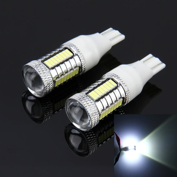 2 PCS T15 10W 650 LM 6000K Car Auto Brake Light Clearance Light Backup Light with 1 Lamps and 32 SMD-4014 LED Lamps, DC 12V(White Light)