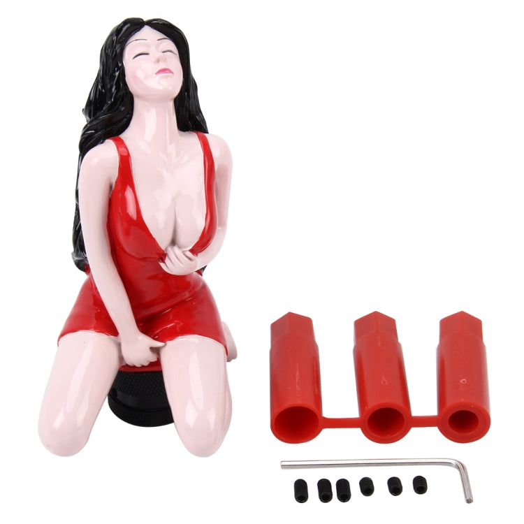 Universal Sexy Beauty Shape ABS Manual or Automatic Gear Shift Knob with Three Rubber Covers Fit for All Car(Red) - Shift Knob by PMC TechLife | Online Shopping South Africa | PMC TechLife | Buy Now Pay Later Mobicred