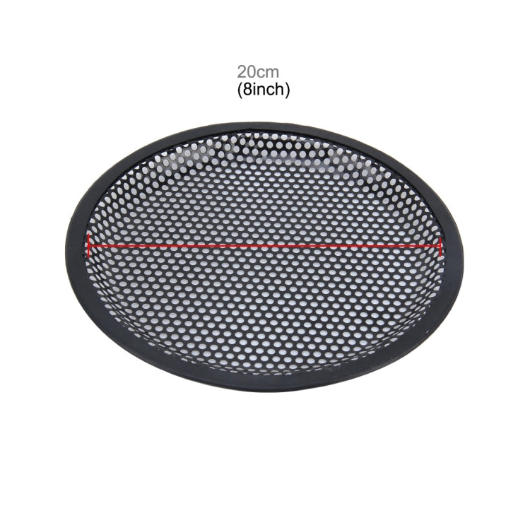 8 inch Car Auto Metal Mesh Black Round Hole Subwoofer Loudspeaker Protective Cover Mask Kit with Fixed Holder - Car Amplifiers by PMC TechLife | Online Shopping South Africa | PMC TechLife | Buy Now Pay Later Mobicred