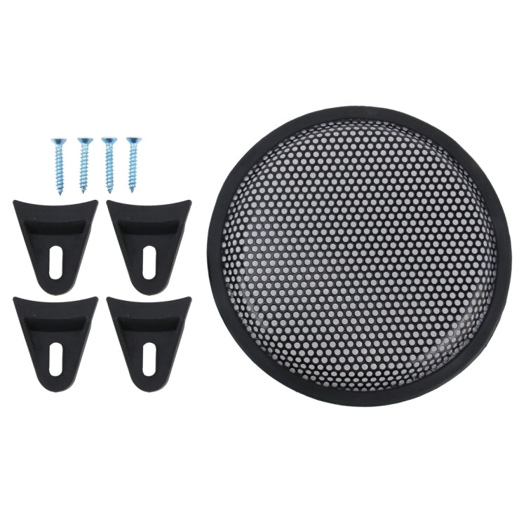 8 inch Car Auto Metal Mesh Black Round Hole Subwoofer Loudspeaker Protective Cover Mask Kit with Fixed Holder - Car Amplifiers by PMC TechLife | Online Shopping South Africa | PMC TechLife | Buy Now Pay Later Mobicred