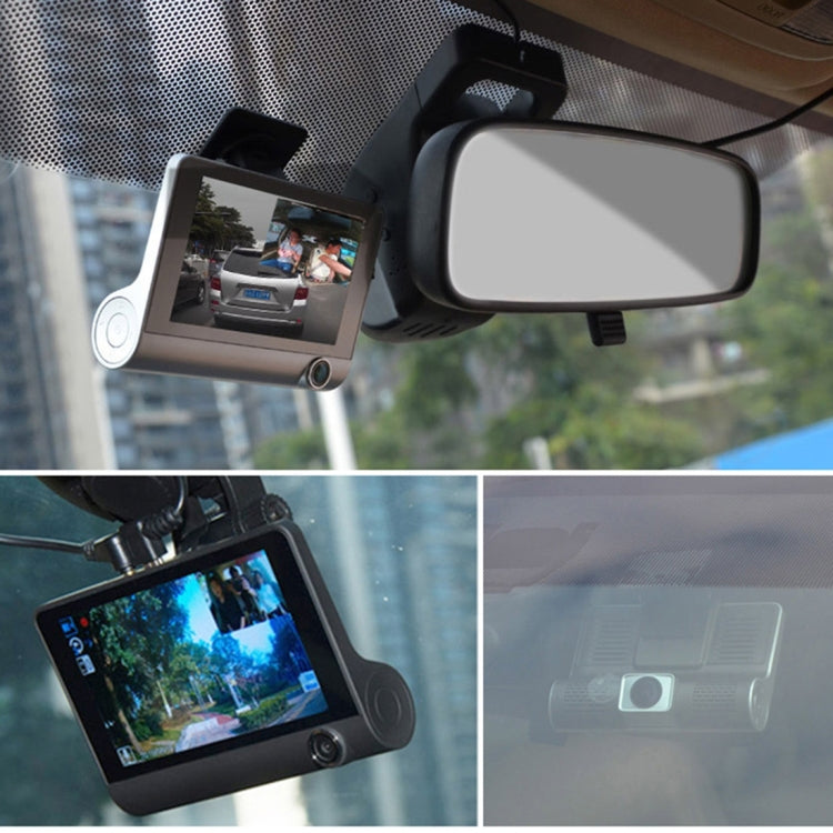 4.0 inch IPS Screen 5.0 Mega Pixels 170 Degrees Wide Angle Full HD 1080P 3 Channels Video Car DVR, Support Night Vision Fill Light / Reversing Visual / TF Card(32GB Max) / G-sensor / Motion Detection - Car DVRs by PMC TechLife | Online Shopping South Africa | PMC TechLife | Buy Now Pay Later Mobicred