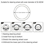 Crocodile Texture Universal Rubber Car Steering Wheel Cover For 34-48cm Wheel  (Beige)