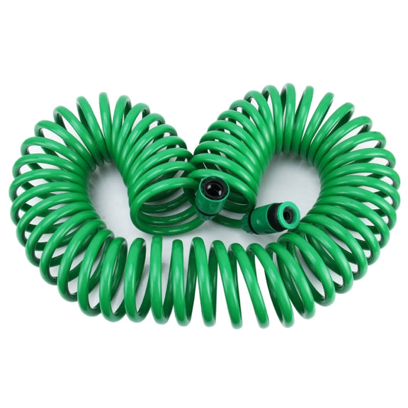 Garden Watering Series Spring Tube Hose Telescopic Spiral Pipe with Water Connector Adaptor and Connector, Length: 15m