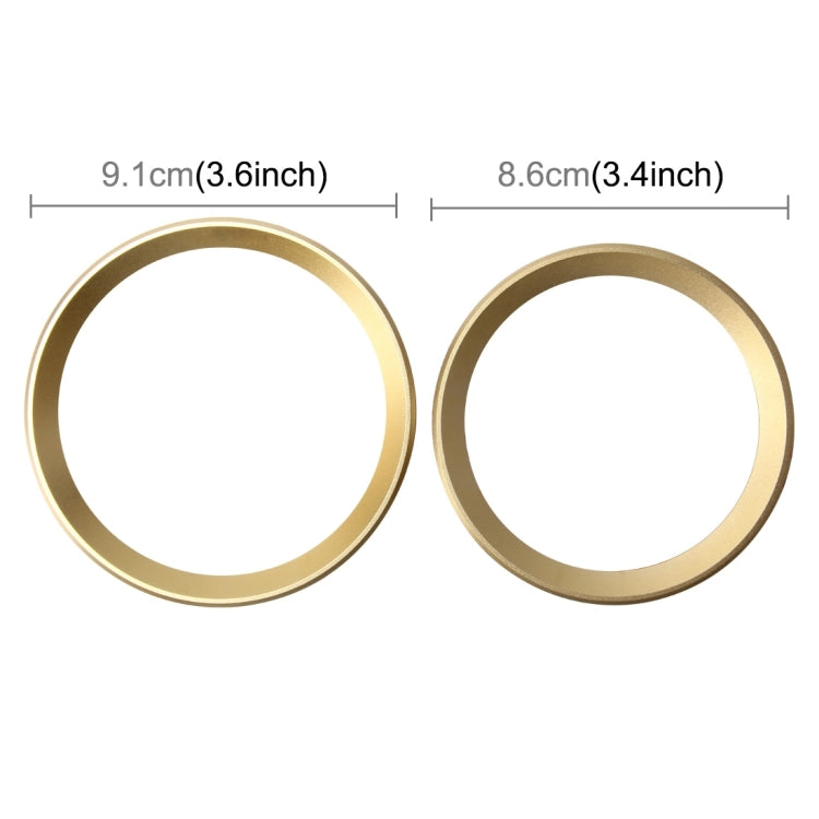 2 PCS/Set Zinc Alloy Steering Wheel Decoration Ring Sticker Logo Car Styling Modification Car Front Logo Ring Decoration Rear Cover Trim Hood Emblem Rings for BMW 3 Series(Gold)
