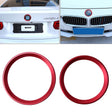 2 PCS/Set Zinc Alloy Steering Wheel Decoration Ring Sticker Logo Car Styling Modification Car Front Logo Ring Decoration Rear Cover Trim Hood Emblem Rings for BMW 3 Series(Red) - Decoration Rings by PMC TechLife | Online Shopping South Africa | PMC TechLife | Buy Now Pay Later Mobicred