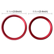 2 PCS/Set Zinc Alloy Steering Wheel Decoration Ring Sticker Logo Car Styling Modification Car Front Logo Ring Decoration Rear Cover Trim Hood Emblem Rings for BMW 3 Series(Red)