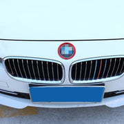 2 PCS/Set Zinc Alloy Steering Wheel Decoration Ring Sticker Logo Car Styling Modification Car Front Logo Ring Decoration Rear Cover Trim Hood Emblem Rings for BMW 3 Series(Red)