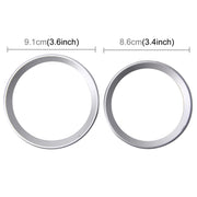2 PCS/Set Zinc Alloy Steering Wheel Decoration Ring Sticker Logo Car Styling Modification Car Front Logo Ring Decoration Rear Cover Trim Hood Emblem Rings for BMW 3 Series(Silver)