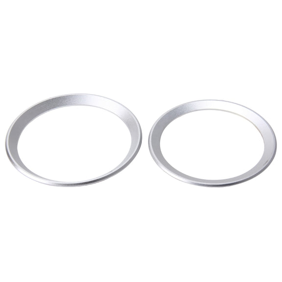 2 PCS/Set Zinc Alloy Steering Wheel Decoration Ring Sticker Logo Car Styling Modification Car Front Logo Ring Decoration Rear Cover Trim Hood Emblem Rings for BMW 3 Series(Silver)
