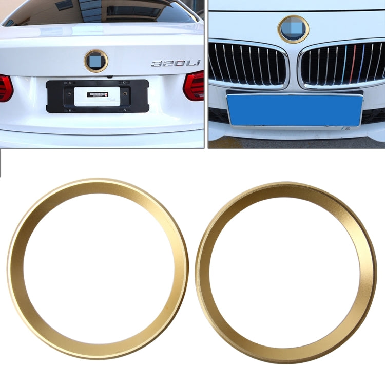 2 PCS Car Logo Decorative Circle Steering Wheel Decoration Ring Sticker Logo Car Styling Modification Car Front Logo Ring Decoration Rear Cover Trim Hood Emblem Rings for BMW 5 Series(Gold) - free shipping - PMC TechLife - Order now!