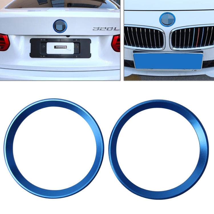 2 PCS Car Logo Decorative Circle Steering Wheel Decoration Ring Sticker Logo Car Styling Modification Car Front Logo Ring Decoration Rear Cover Trim Hood Emblem Rings for BMW 5 Series(Blue) - Decoration Rings by PMC TechLife | Online Shopping South Africa | PMC TechLife | Buy Now Pay Later Mobicred