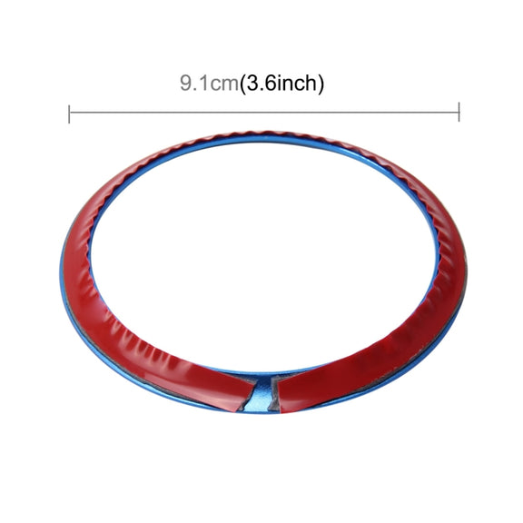 2 PCS Car Logo Decorative Circle Steering Wheel Decoration Ring Sticker Logo Car Styling Modification Car Front Logo Ring Decoration Rear Cover Trim Hood Emblem Rings for BMW 5 Series(Blue)