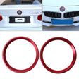 2 PCS Car Logo Decorative Circle Steering Wheel Decoration Ring Sticker Logo Car Styling Modification Car Front Logo Ring Decoration Rear Cover Trim Hood Emblem Rings for BMW 5 Series(Red) - Decoration Rings by PMC TechLife | Online Shopping South Africa | PMC TechLife | Buy Now Pay Later Mobicred