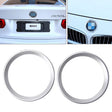 2 PCS Car Logo Decorative Circle Steering Wheel Decoration Ring Sticker Logo Car Styling Modification Car Front Logo Ring Decoration Rear Cover Trim Hood Emblem Rings for BMW 5 Series(Silver) - Decoration Rings by PMC TechLife | Online Shopping South Africa | PMC TechLife | Buy Now Pay Later Mobicred