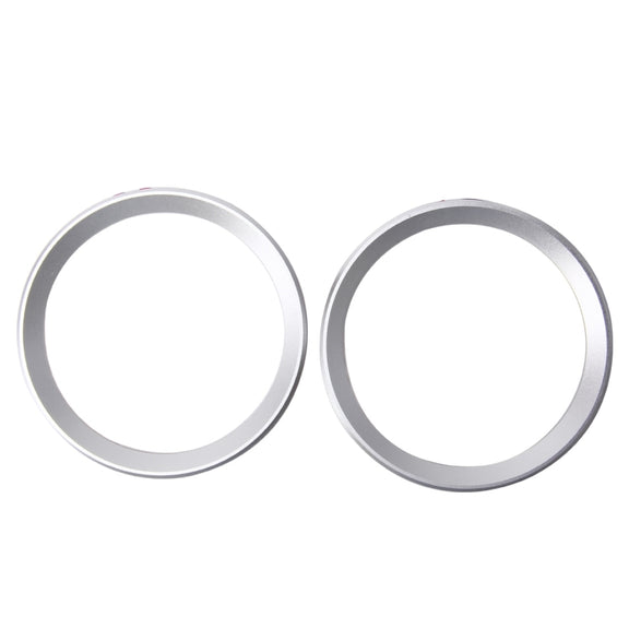 2 PCS Car Logo Decorative Circle Steering Wheel Decoration Ring Sticker Logo Car Styling Modification Car Front Logo Ring Decoration Rear Cover Trim Hood Emblem Rings for BMW 5 Series(Silver)
