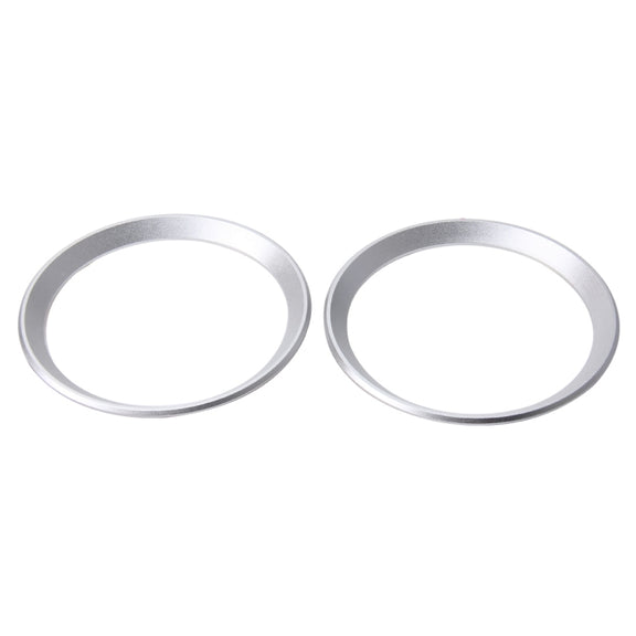 2 PCS Car Logo Decorative Circle Steering Wheel Decoration Ring Sticker Logo Car Styling Modification Car Front Logo Ring Decoration Rear Cover Trim Hood Emblem Rings for BMW 5 Series(Silver)