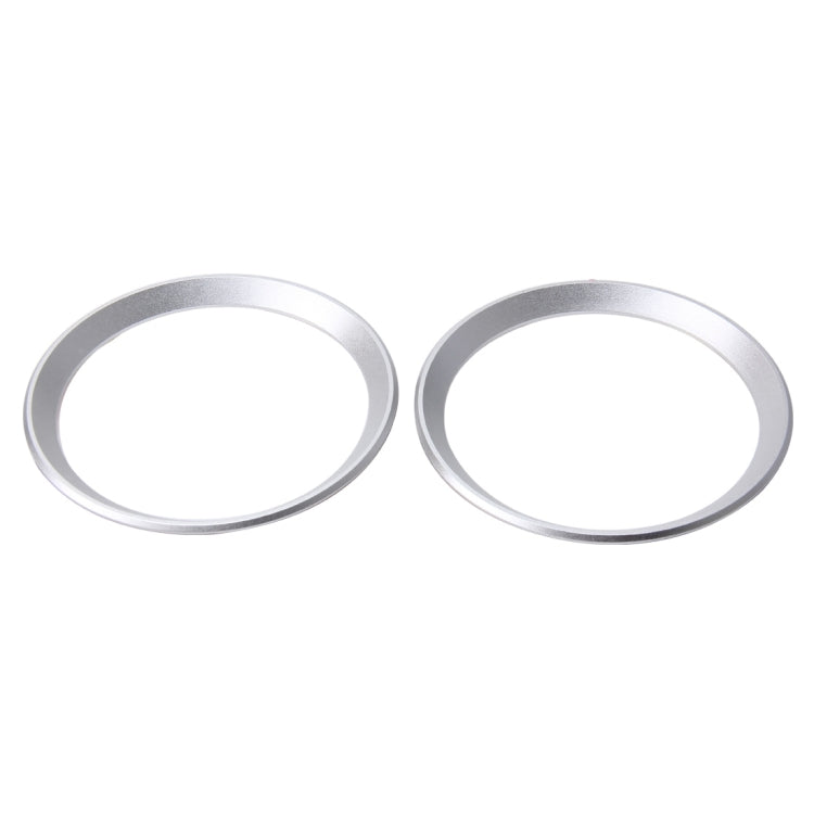 2 PCS Car Logo Decorative Circle Steering Wheel Decoration Ring Sticker Logo Car Styling Modification Car Front Logo Ring Decoration Rear Cover Trim Hood Emblem Rings for BMW 5 Series(Silver)