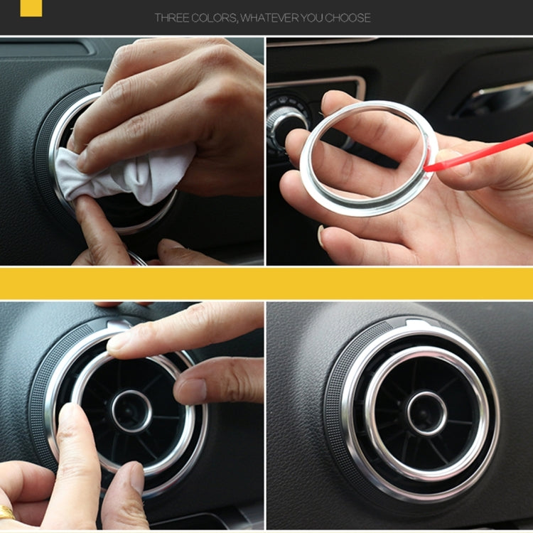 4 PCS Car Outlet Decorative Rings Aluminum Alloy Air Outlet Chrome Trim Ring Car Dashboard  Air Vents Cover Sticker Decoration for Audi A3(Blue) - Decoration Rings by PMC TechLife | Online Shopping South Africa | PMC TechLife | Buy Now Pay Later Mobicred