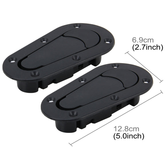 A Pair Car Carbon Fiber Cover Lock Modified Hood Lock General Racing Car Cover Lock(Black)