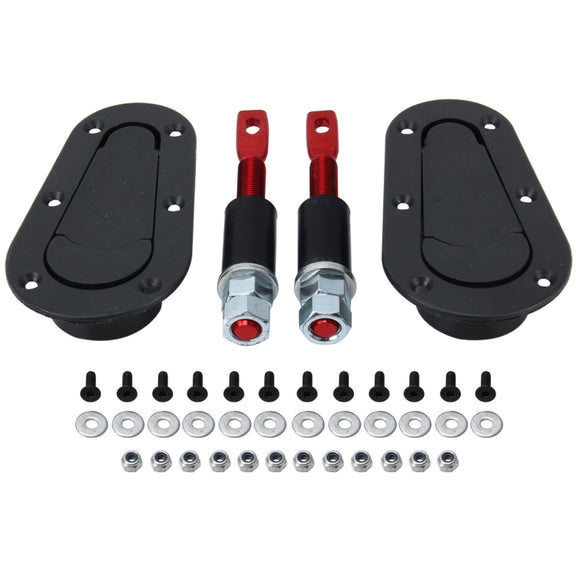 A Pair Car Carbon Fiber Cover Lock Modified Hood Lock General Racing Car Cover Lock(Black)