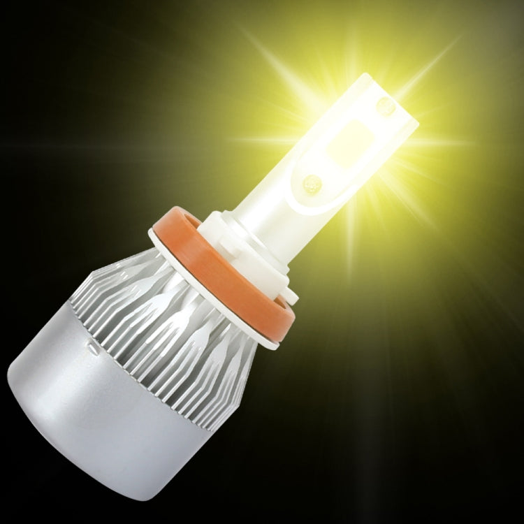 2 PCS H8/H9/H11 18W 1800 LM 3000K IP68 Casnbus Constant Current Car LED Headlight with 2 COB Lamps, DC 9-36V(Gold Light) - LED Headlamps by PMC TechLife | Online Shopping South Africa | PMC TechLife | Buy Now Pay Later Mobicred