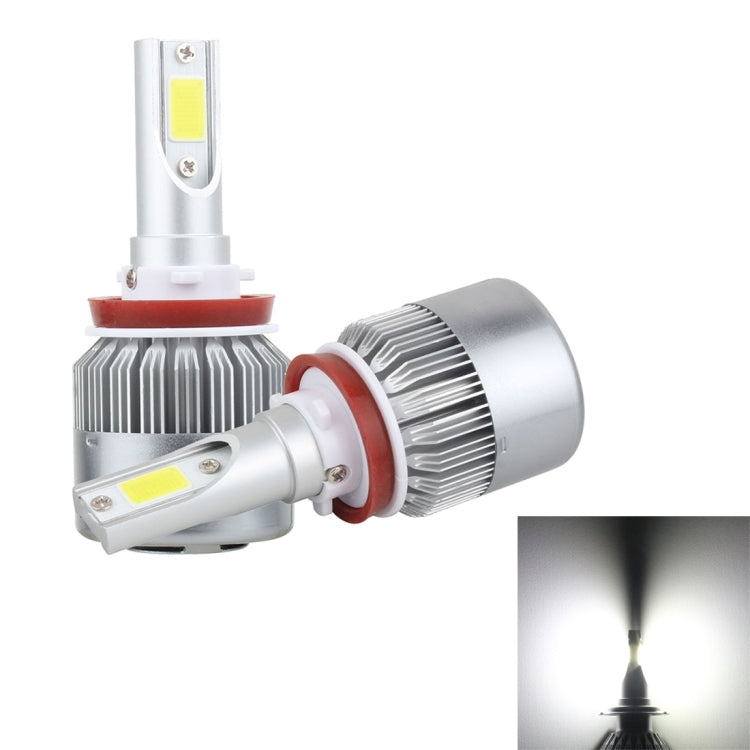 2 PCS H8/H9/H11 18W 1800 LM 6000K IP68 Casnbus Constant Current Car LED Headlight with 2 COB Lamps, DC 9-36V(White Light) - LED Headlamps by PMC TechLife | Online Shopping South Africa | PMC TechLife | Buy Now Pay Later Mobicred