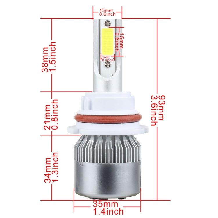 2 PCS 9007 18W 1800 LM 6000K IP68 Casnbus Constant Current Car LED Headlight with 2 COB Lamps, DC 9-36V(White Light) - LED Headlamps by PMC TechLife | Online Shopping South Africa | PMC TechLife | Buy Now Pay Later Mobicred