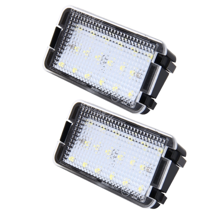 2 PCS LED License Plate Light with 18  SMD-3528 Lamps for Seat,2W 120LM,6000K, DC12V(White Light) - License Plate Lights by PMC TechLife | Online Shopping South Africa | PMC TechLife | Buy Now Pay Later Mobicred